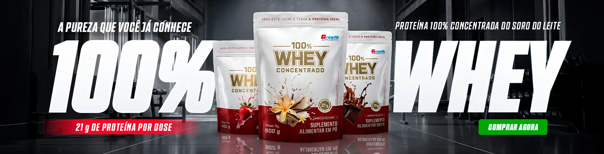 100% WHEY PROTEIN CONCENTRADO - Growth Supplements