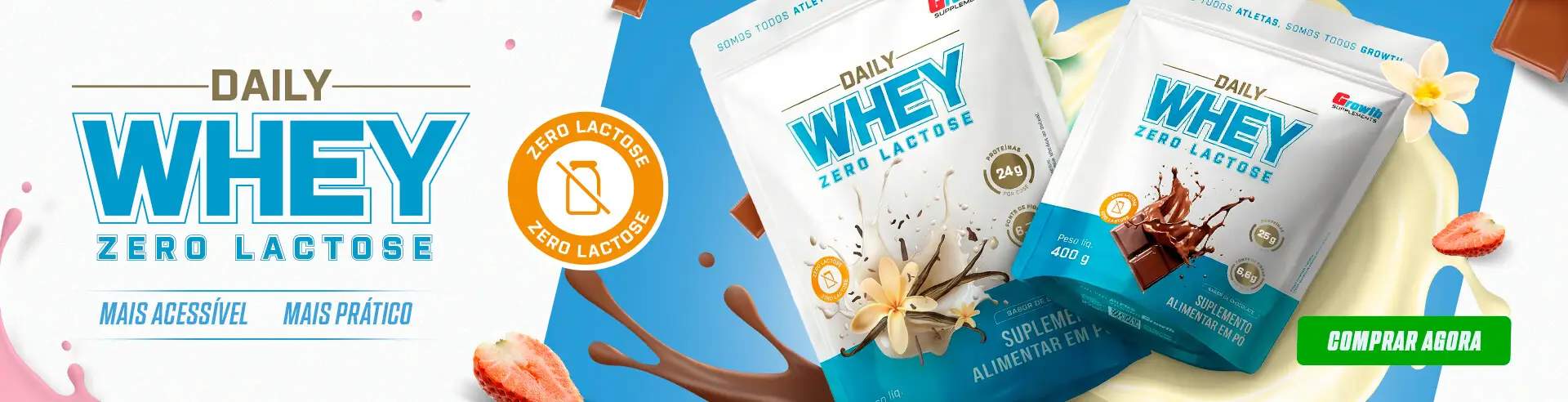 Daily whey zero lactose - Growth Supplements