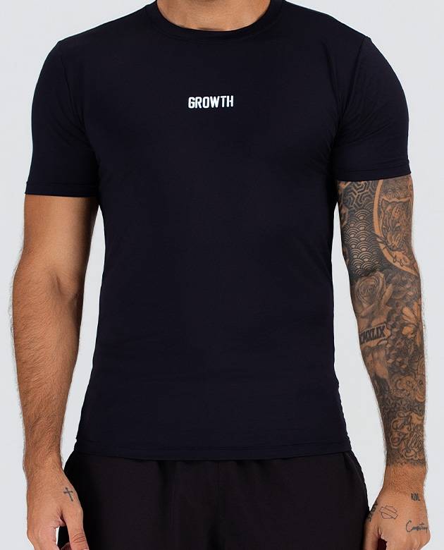 Camiseta Térmica Growth Essencial Manga Curta Preto