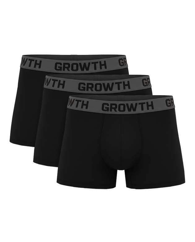 Kit 3 Cuecas Boxer Black Growth Premium