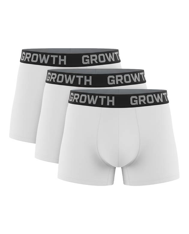 Kit 3 Cuecas Boxer White Growth Premium