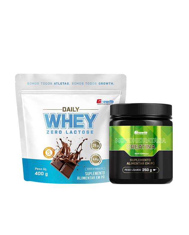 Kit Daily Whey Zero Lactose 400g e Creatina Monohidratada 250g					