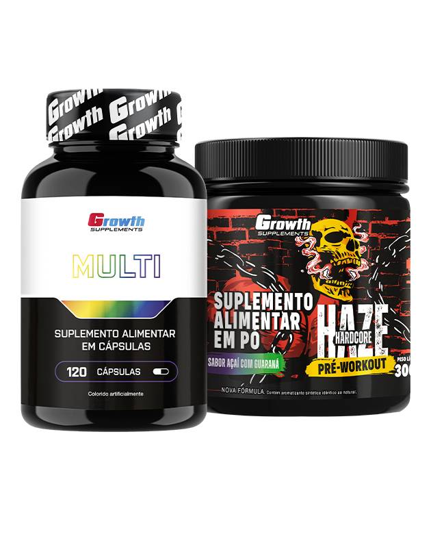 Kit Multivitamínico 120 caps  e Pré-Treino Haze 300g