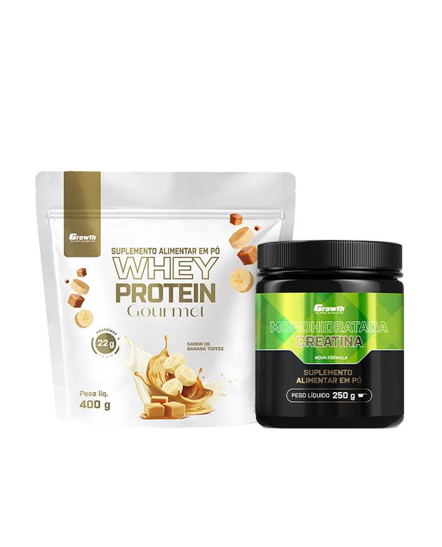 Kit Whey Gourmet 400g e Creatina Mono 250g