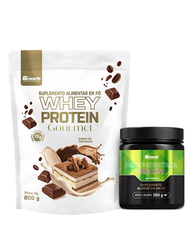 Kit Whey Gourmet 800g e Creatina Monohidratada 250g