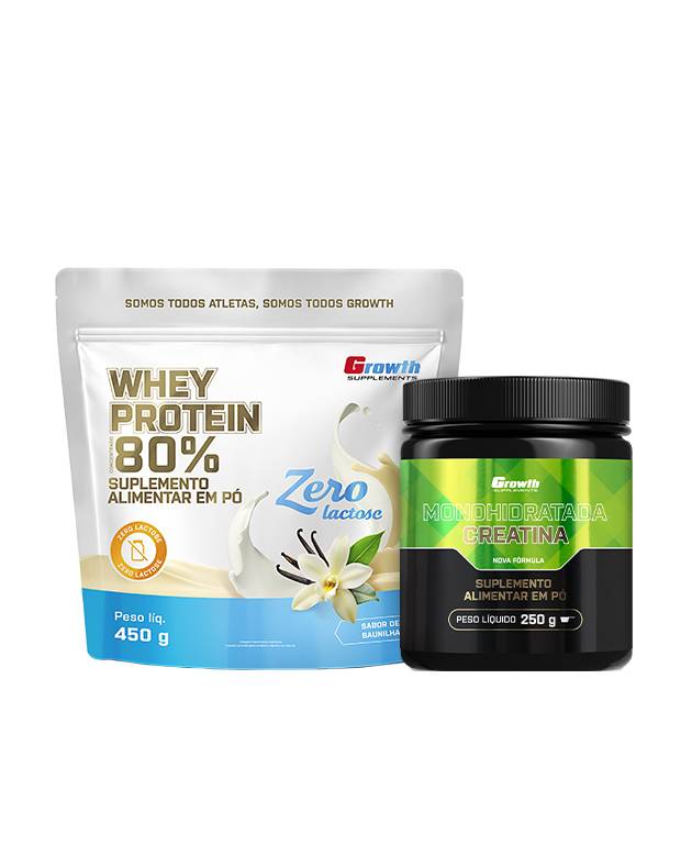 Kit Whey Protein Concentrado Zero 450g + Creatina Monohidratada 250g